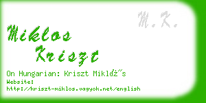 miklos kriszt business card